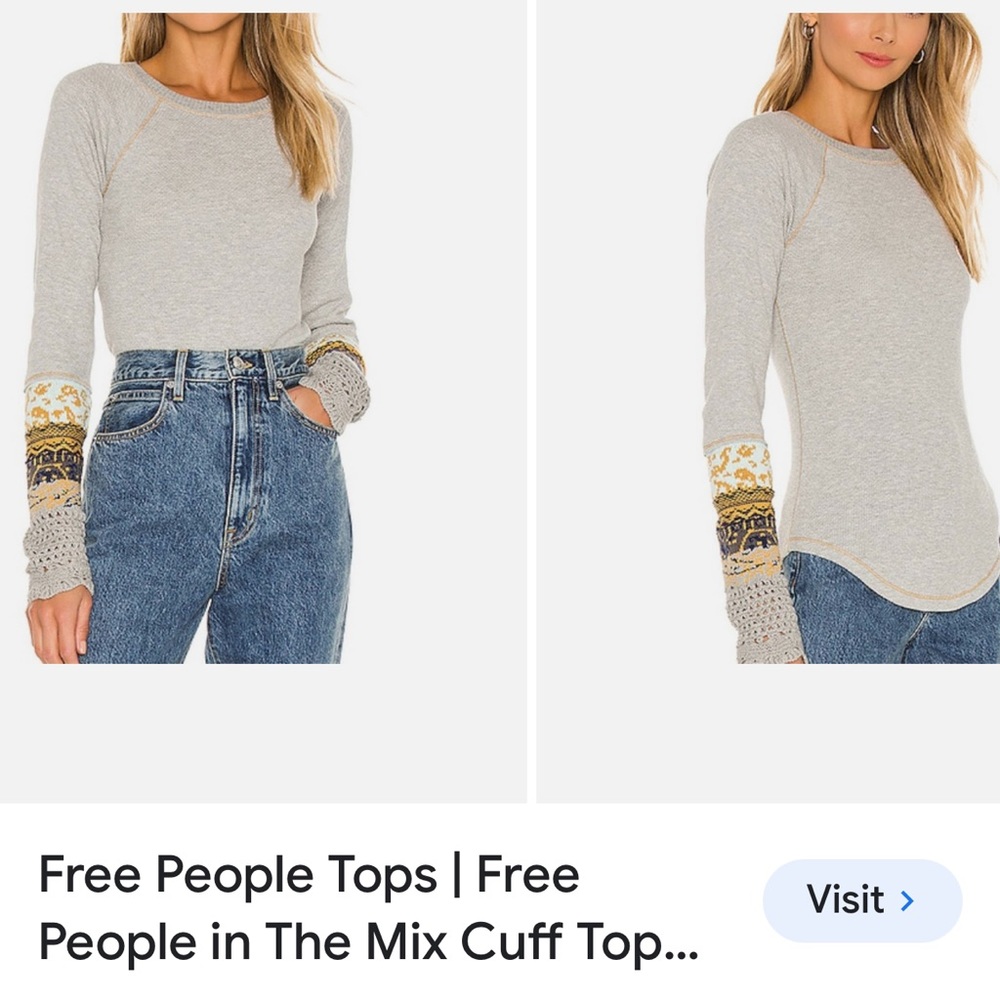 Free People - In the Mix - Jaquard Cuff Top - small